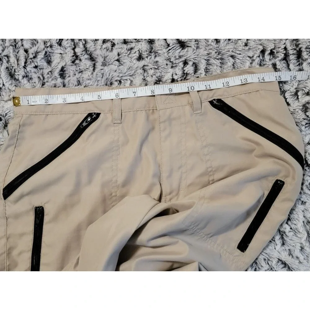 Tommy Jeans Convertible Cargo Pants‎ Beige Zip Off Legs women Size 7